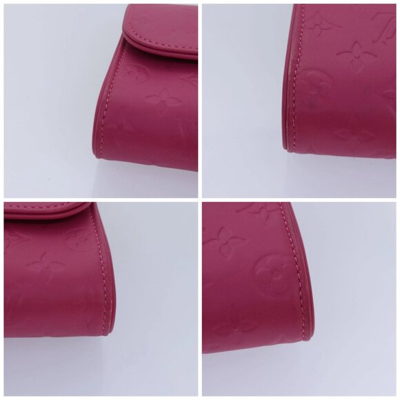 LOUIS VUITTON Monogram Pochette Courtney Bag Embossed leather Pink Auth - Picture 14 of 16